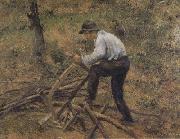Pere Melon Sawing Wood,Pontoise (nn02), Camille Pissarro